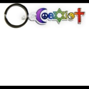 Keyring, Acrylic: Coexist, 2.45 inch